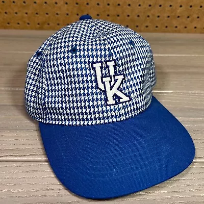 Vintage Kentucky Wildcats Hat Snapback RARE Houndstooth UK Logo Athletic 90s • $19.99