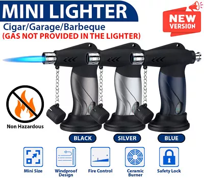 Mini Butane Jet Torch Lighter Premium Adjustable Flame Windproof Refillable Gas • $12.99