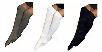 Girls Grey White Black Cotton Knee High School Socks UK 9-12 12-13.5 4-6 6-8 • £3.49