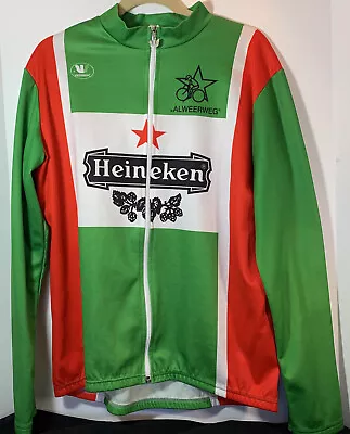 Heineken Cycling Jersey Italy Colors Vermarc Alweerweg RARE Long Sleeve Full Zip • $99.99