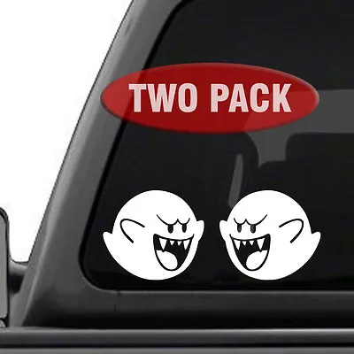 BOO Super Mario Brothers TWO PACK - White Vinyl Decals For Car Truck Laptop • $4.28
