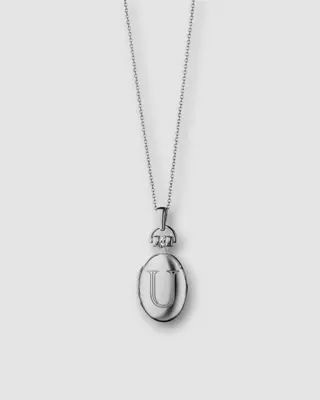 $295 Monica Rich Kosann Women's 925 Sterling Silver Initial  U  Locket Necklace • $94.78