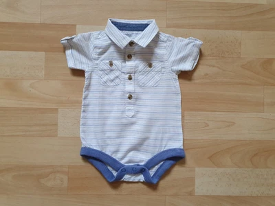 £1.50 • Buy Baby Boys Striped Shirt Bodysuit Age 0-3 Months