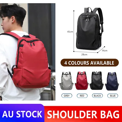 Men Women Waterproof Backpack Bag School Work Travel Laptop Bag Business Bag AU • $16.25