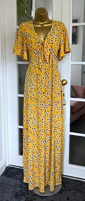 Women’s Maxi Dress Ditsy  Mustard Size XL  UK 18/20 Oasis New • £29.97