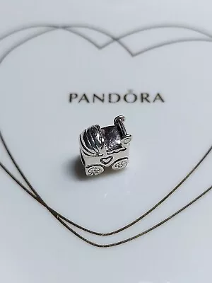 Genuine Pandora Silver Cute 👶🍼 Solid Baby Pram Charm 👶 S925 ALE • £10