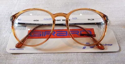 Vintage GIRARD 4426 Lt Brown 50/20 Unisex Combo P3 Eyeglass Frame New Old Stock • $9.99