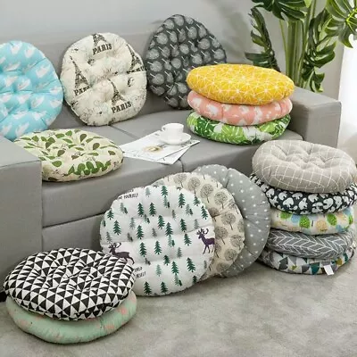 2PCS Washable Round Seat Pads Patio Seat Cushions Garden Booster Chair Soft Pads • £12.99