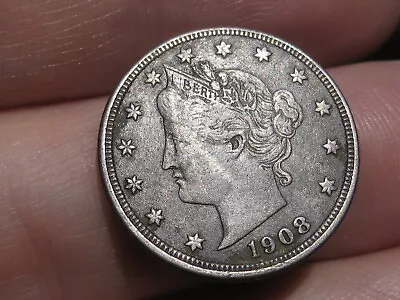 1908 Liberty Head V Nickel 5 Cent Piece- Dark XF Details • $18.03