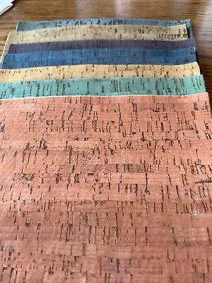 Colored Cork Sheets For Purse Making Crafts 9”x12” 8 Pcs • $9.99