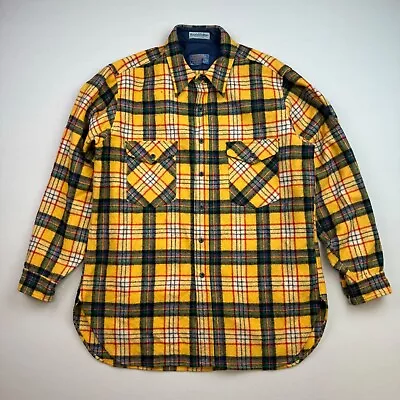 Vintage Pendleton Outdoors Man Flannel Shirt Adult Mens XL Wool Plaid Shacket • $39.95