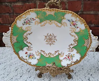 Coalport Batwing Green Two Handles Dessert Plate • £45