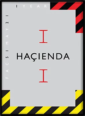 HACIENDA 1st BIRTHDAY 1983 FRAMED POSTER • £35