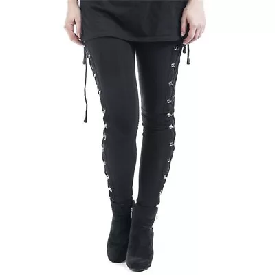 Gothic Side Lace Up Leggings Skinny Pencil Pants Casual Trousers Fashion Women • £17