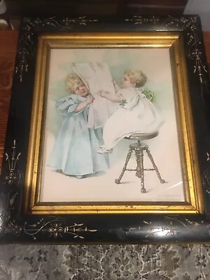 Maud Humphrey  Art Print  13  X 11   Vintage Stamped Wood Frame - VERY NICE 1897 • $22