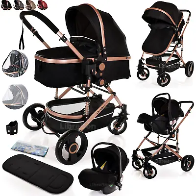 Baby Pram Buggy Car Seat 3 In 1 Travel System Pushchair One Size Fits All • £175