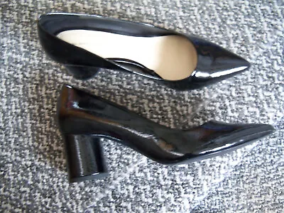 Ladies Court Shoes Size 5 Black Patent New Zara • £12.50