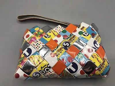 Nahui Ollin DOTS Candy Wrapper Wristlet Bag Clutch Wallet Zipper  • $10.50