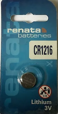 New Cr1216 Multi Purpose Swiss Renata Batteries Lithium 3v • £3