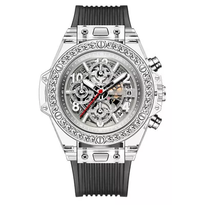 Quartz Men's Oversized Diamond Watch With Waterproof Men's Watch • $22.07