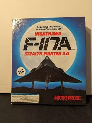 Nighthawk F-117A Stealth Fighter 2.0 Micropose  1991 PC RARE VGA Version Big Box • $30