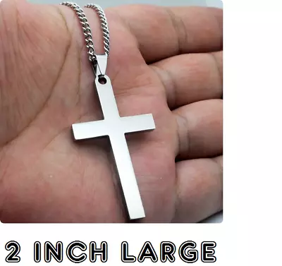 TODAY $9.88 = Men CROSS FAITH CHRISTIAN Pendant 925 Sterling Silver 20  Necklace • $9.88