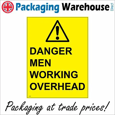 £10.95 • Buy Ws428 Danger Men Working Overhead Sign Above Workmen People Scaffold Look Up