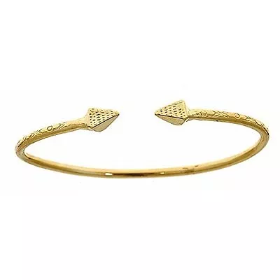 10K Yellow Gold West Indian BABY Bangle W. Pyramid Ends • $922.02