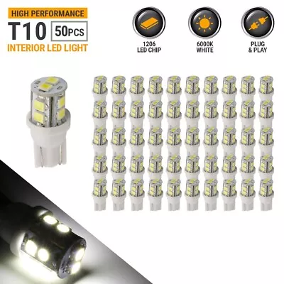 50PCS White T10 921 6000K License Plate Interior SMD Lights Bulbs 10-LED • $12.59