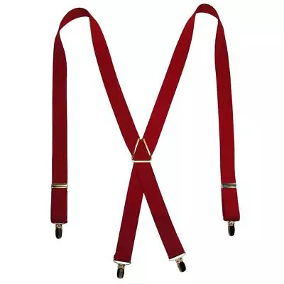 New CTM Men's Elastic X-Back Suspenders With Brass Hardware • $13.94