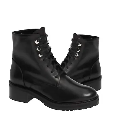 New NORDSTROM SIGNATURE Black Vero Cuoio  Up Boot Size 6 US  Italian Leather • $79
