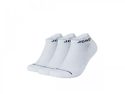 Nike Men's Air Jordan Jumpman No Show Socks 3 Pack White SX5546-100 G • $17.59