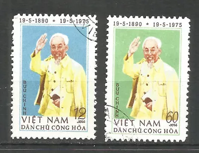 Vietnam 1975 Year Used Stamps Michel # 811-812 Ho Chi Minh • $1