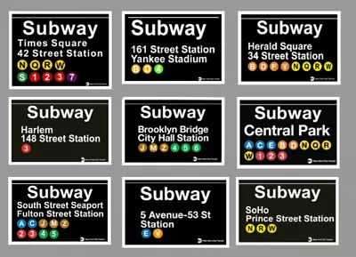 NYC Subway Signs Die Cut Glossy Fridge Magnets • $4.50