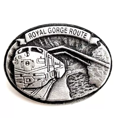 Royal Gorge Route Railroad Train Canon City Colorado Pewter Pin Souvenir Sanborn • $11.69