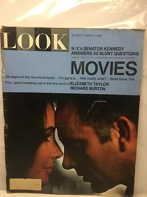 $15 • Buy Look March 9, 1965 Senator Kennedy Answers 20 Blunt Questions. Burton And Taylor