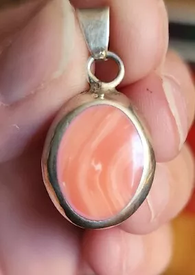 Mexico 925 Sterling Silver Pink Coral Pendant (10g) • $38.99