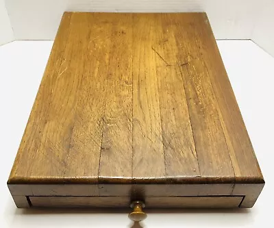Vintage Butcher Block Footed Cutting Board W/ Knife Drawer 16 X 12 • $75