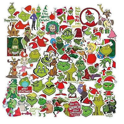 £3.98 • Buy 50Pcs The Green Grinch Christmas Stickers Laptop Mobile Decal Kids Xmas Gift UK