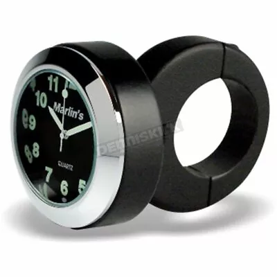Marlin's Genuine Accessories Black HBC Clock For 1 1/2  Handlebars - 155102 • $101.66