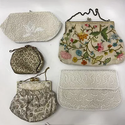 Lot Vintage Evening Bags Purses Clutch Bag Beaded Embroidered France Japan As Is • $10