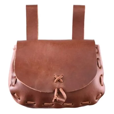 Steampunk Medieval Leather Waist Belt Pouch Fanny Pack Hip Bag Vintage Belt Bag • £13.74