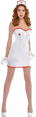 Sexy Nurse Ladies Fancy Dress Uniform Halloween Costume Outfit Size 14 - 16 NEW • £11.99