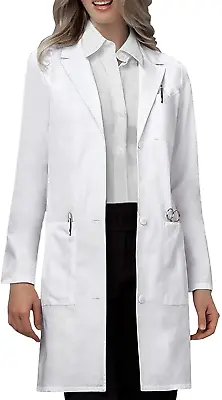 Professional Lab Coat For Women Men Long Sleeve White Unisex • $17.43