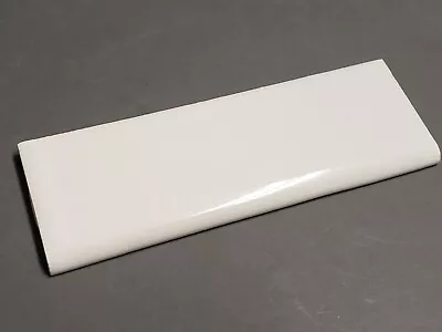 Vtg. Tilecrest Ceramic Edge Tile - Bright White Gloss Bullnose 6 X 2  NOS • $5