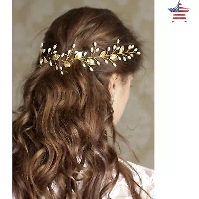 Vintage Leaf Headband Tiara For Wedding Bridal Hair Accessories - Silver • $21.99