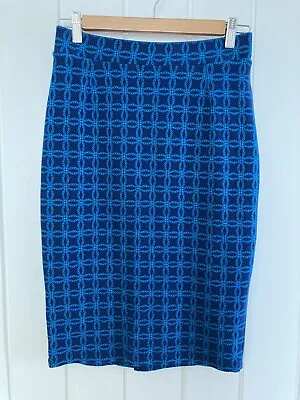 New Kettlewell Colours Liberty Pencil Skirt Bright Navy & Blue Jewel S UK 10 • £25