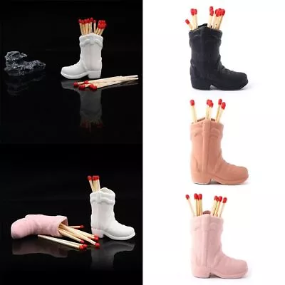 £7.79 • Buy Box Matchstick Holder Match Jar Cowboy Boot Match Holder Home Decoration