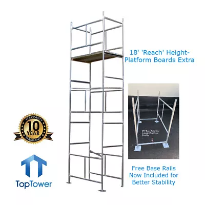 Scaffold Tower 5.5m 4x2ft 6in X 18ft Working Ht DIY Galvanised Steel Towers • £312.55