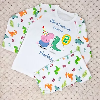 £16.99 • Buy Custom Birthday George Pig Birthday Pyjamas, Available In Sizes 6M-10, Peppa Pig